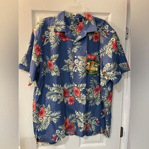 Blue Floral Men's Casual Shirt size XL